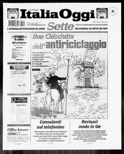 Italia oggi : quotidiano di economia finanza e politica